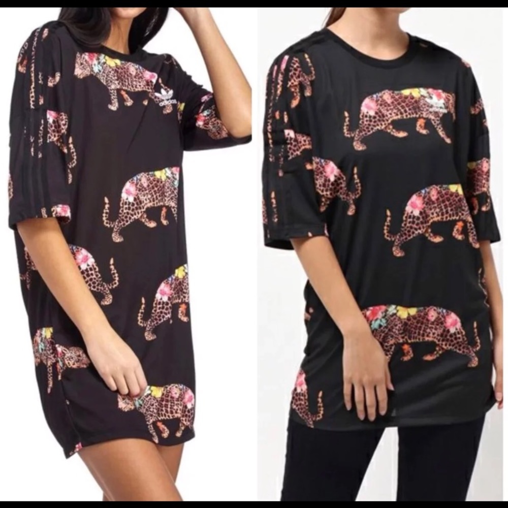 Adidas Oncada leopard cheetah t shit dress